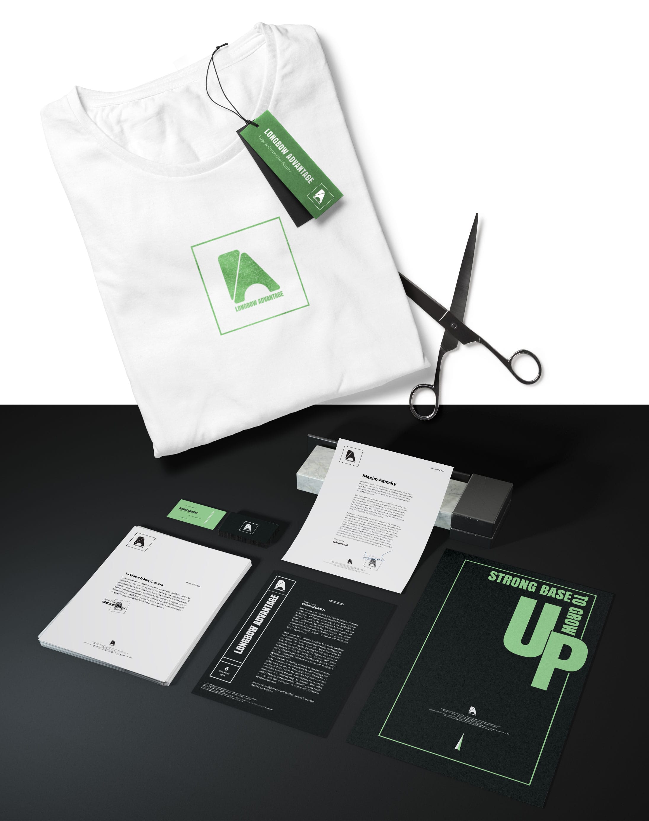 Logo and Corporate identity for Longbow Advantage Montreal creator of Rebus Analytics Platform